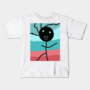 Dancing Kid with Heart Stick Figure Kids T-Shirt